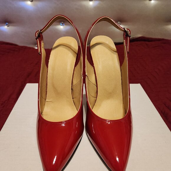 Women's size 7 Red Patent Slingback Pumps - Picture 2 of 4